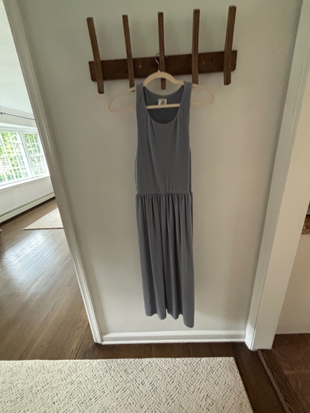 dRA LA Blue Velour Racerback Fit & Flare Midi Dress Size S